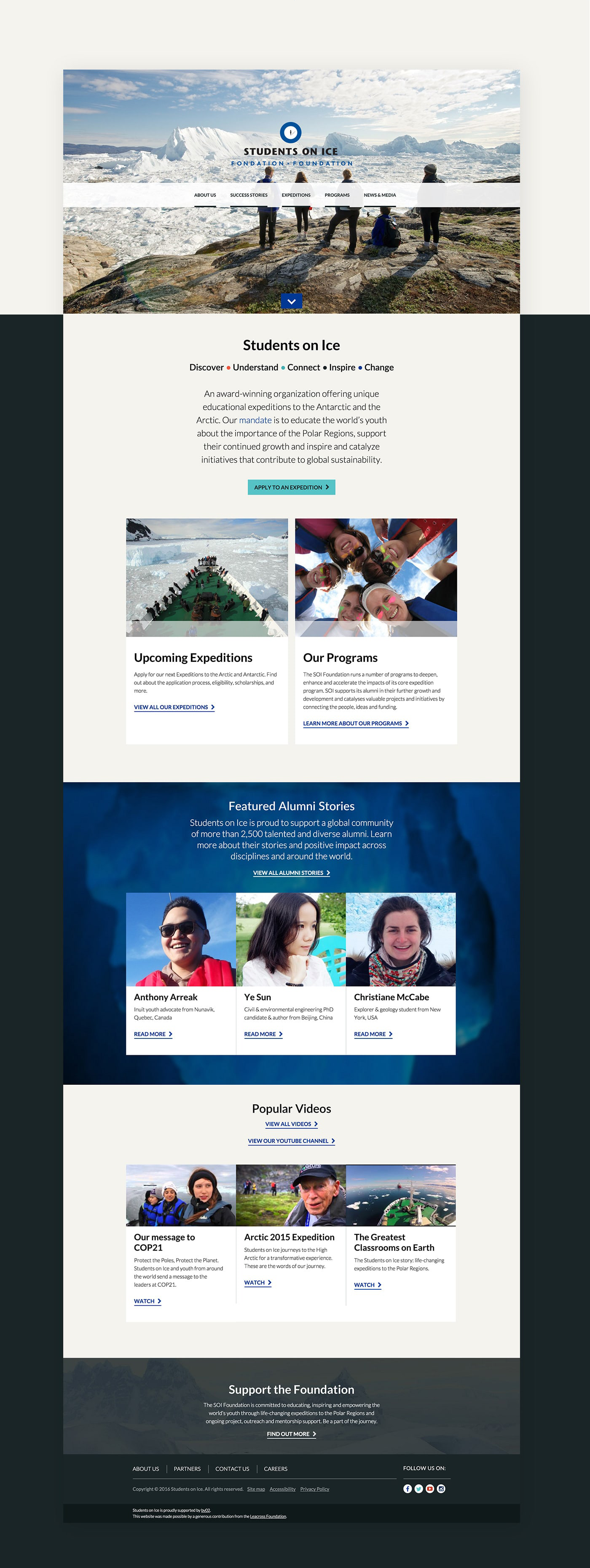 Students on Ice Foundation responsive website design