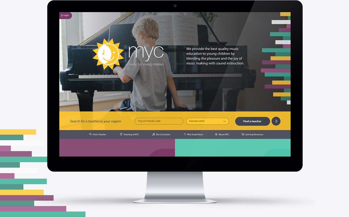MYC home page on an iMac